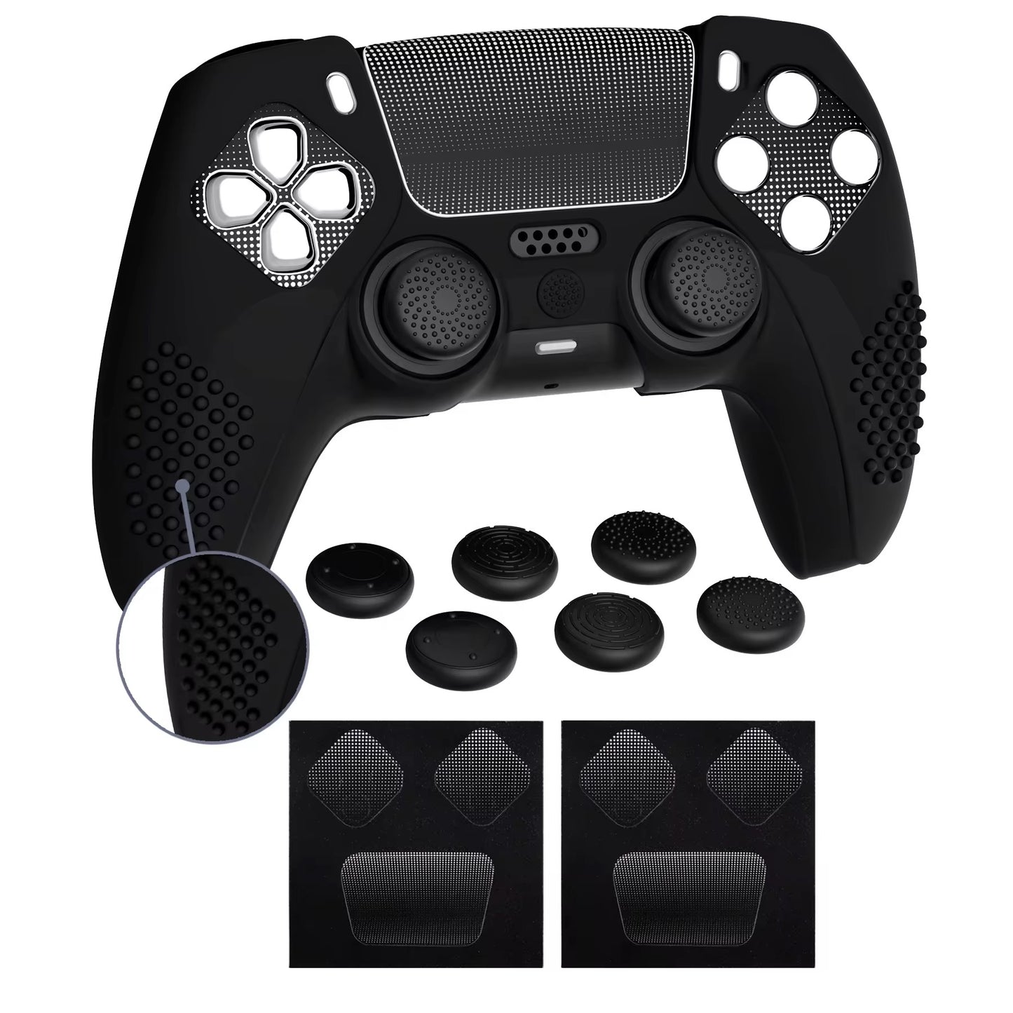 Anti-Slip Silicone Case+Up to 6 FREE Anti-Slip Thumbstick Caps - Best Grip for PS5 or Xbox Series X/S